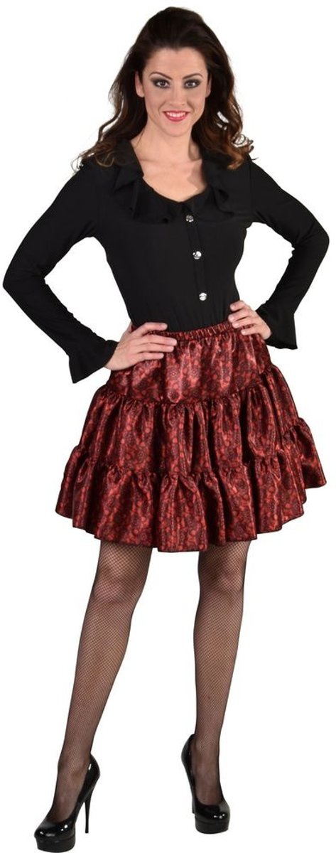 Jaren 20 Danseressen Kostuum | Luxueuze Rok Chique Dame Rood Vrouw | Small / Medium | Carnaval kostuum | Verkleedkleding